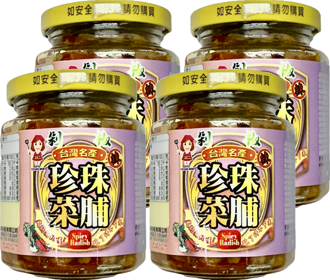 譽方媽媽 剁椒珍珠辣菜脯, 240g, 4罐
