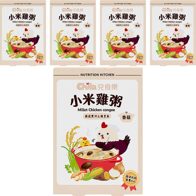Chila 兒食樂 小米雞粥 香菇, 300g, 5盒