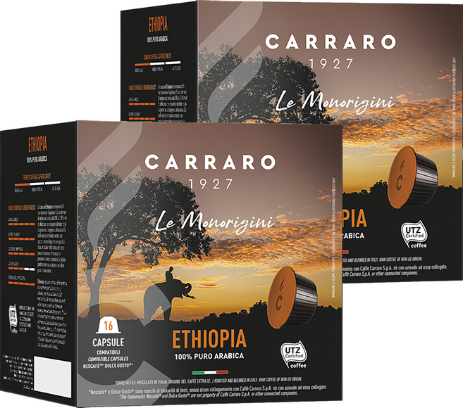 CARRARO ETHIOPIA 衣索比亞 膠囊咖啡, 7g, 16顆, 2盒