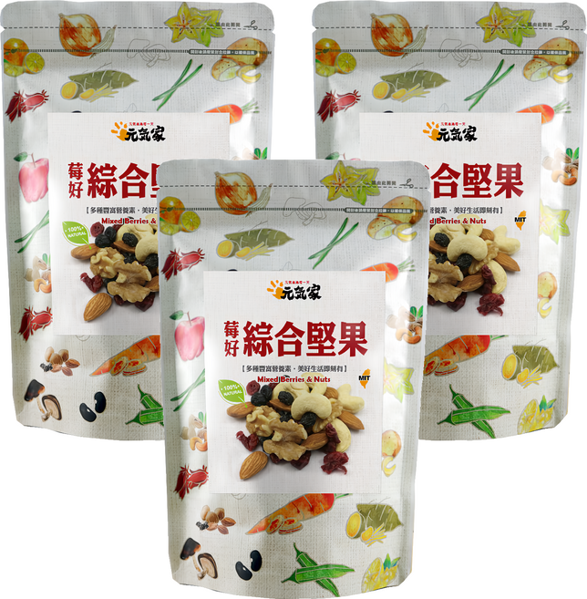 元氣家 莓好綜合堅果, 200g, 3包