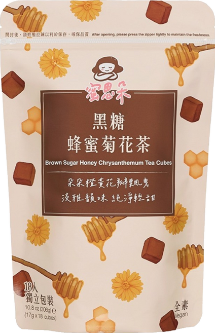 蜜思朵 黑糖蜂蜜菊花茶, 17g, 18顆, 1袋