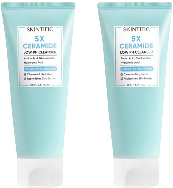 SKINTIFIC 5X 神經醯胺洗面乳, 80ml, 2條