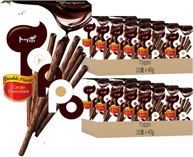 Toppo 夾心餅乾棒 濃厚巧克力口味, 40g, 20盒