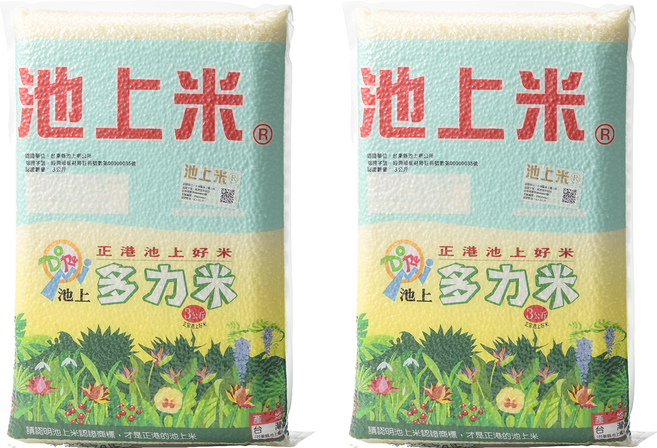 池上多力米 白米, 3kg, 2袋, CNS一等