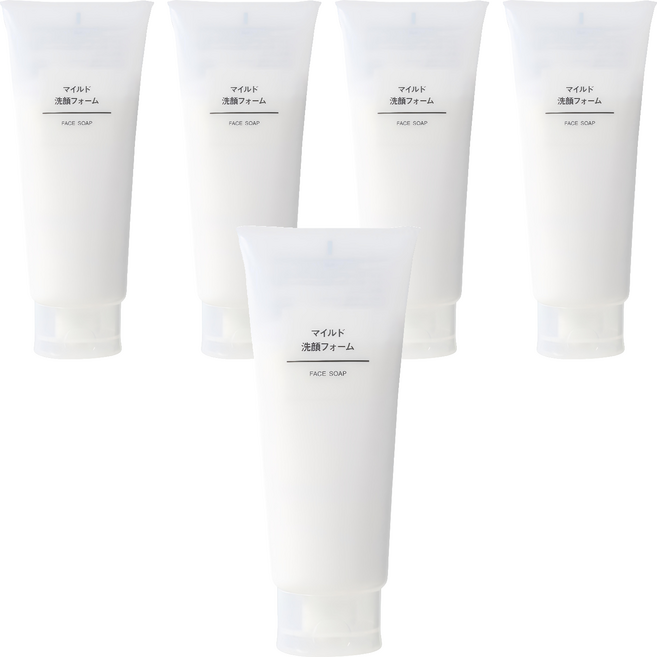 MUJI 無印良品 台灣公司貨 溫和洗面乳, 200g, 5條