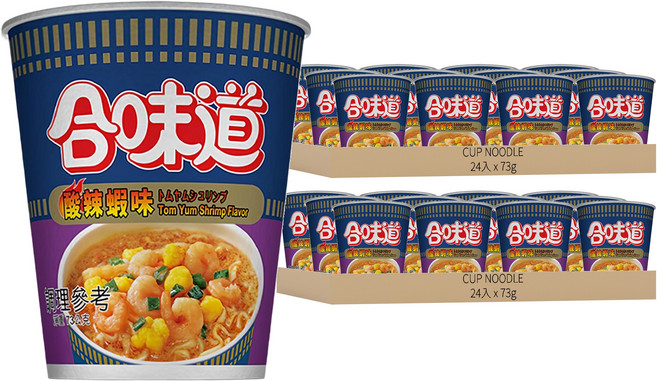 NISSIN 日清 CUP NOODLE 合味道 酸辣蝦海鮮味杯麵, 48入