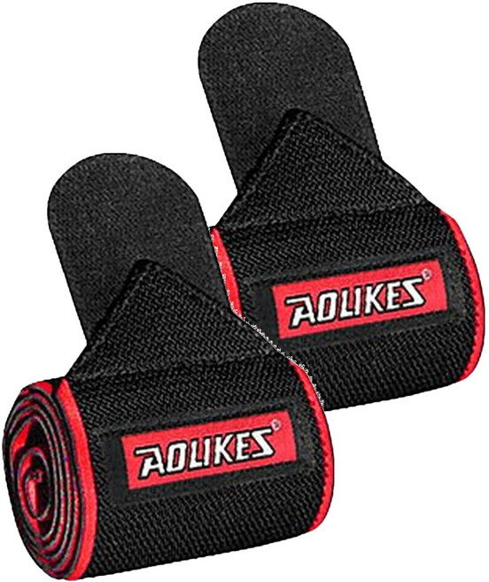 AOLIKES 奧力克斯 纏繞式繃帶加壓腳套運動護踝 1527, 2個, 黑色 + 紅色