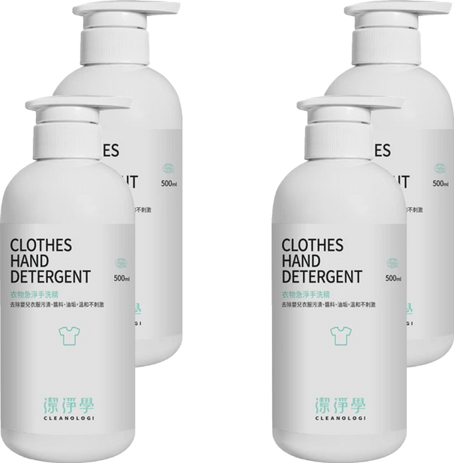 CLEANOLOGI 潔淨學 衣物急淨手洗精, 500ml, 4瓶