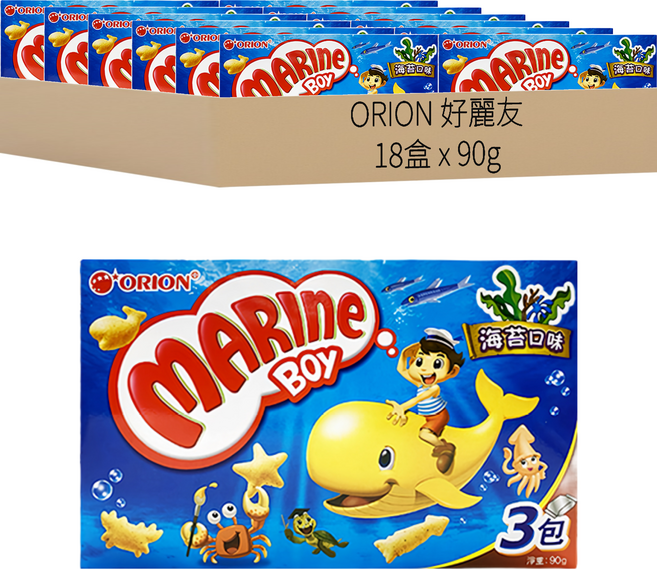 ORION 好麗友 好多魚餅乾 海苔口味, 90g, 18盒