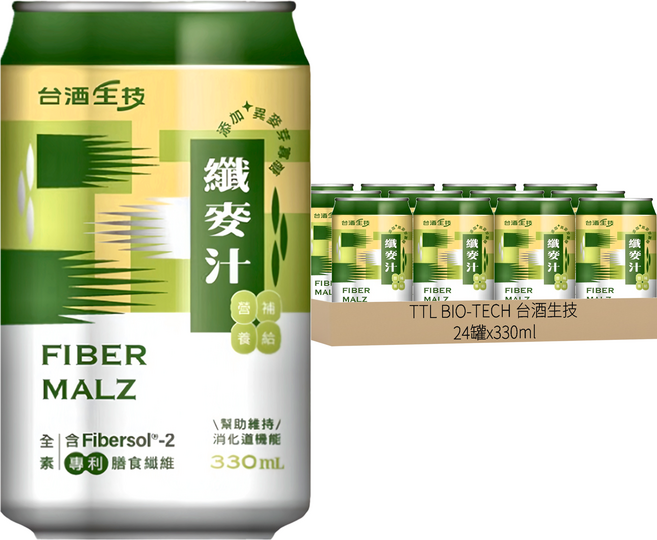 TTL BIO-TECH 台酒生技 纖麥汁, 330ml, 24罐