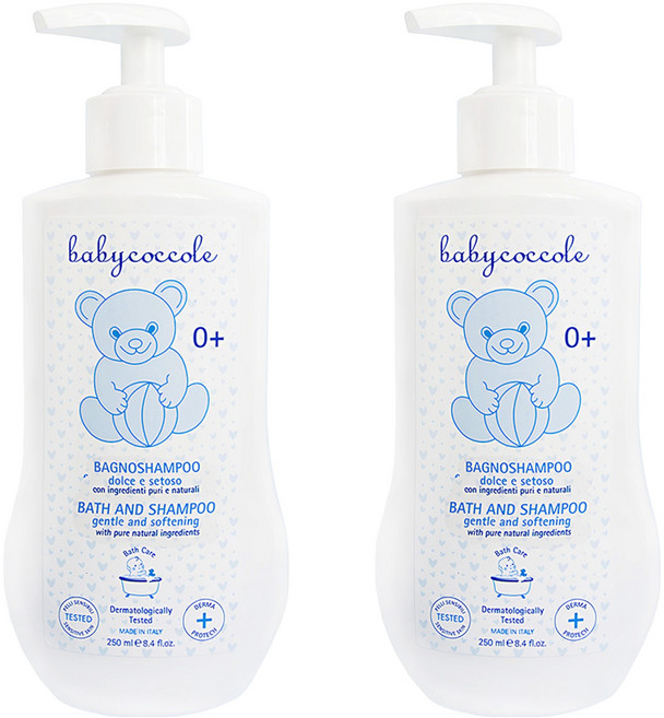 babycoccole 寶貝可可麗 2合1洗髮沐浴露, 2瓶, 250ml
