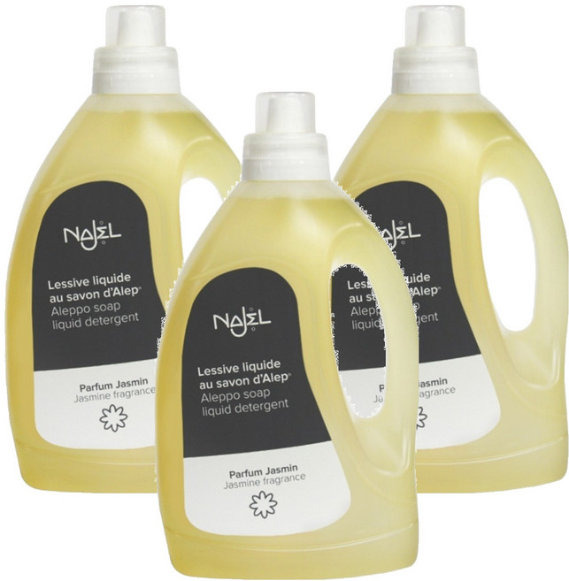 NAJEL 台灣公司貨 阿勒坡皂 低敏濃縮洗衣精 茉莉花香, 1.5L, 3瓶