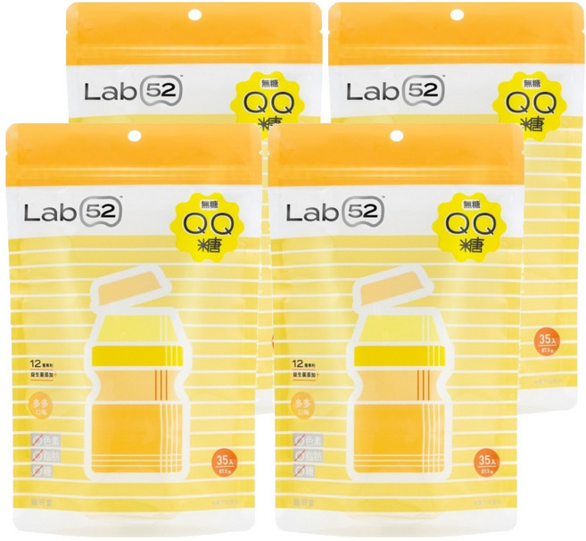 Lab52 齒妍堂無糖QQ軟糖系列 35顆, 多多, 87.5g, 4包
