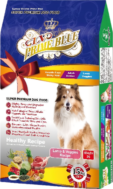 LV PRIME BLUE 藍帶 健康成犬 精選狗食 乾飼料, 羊肉, 15kg, 1袋