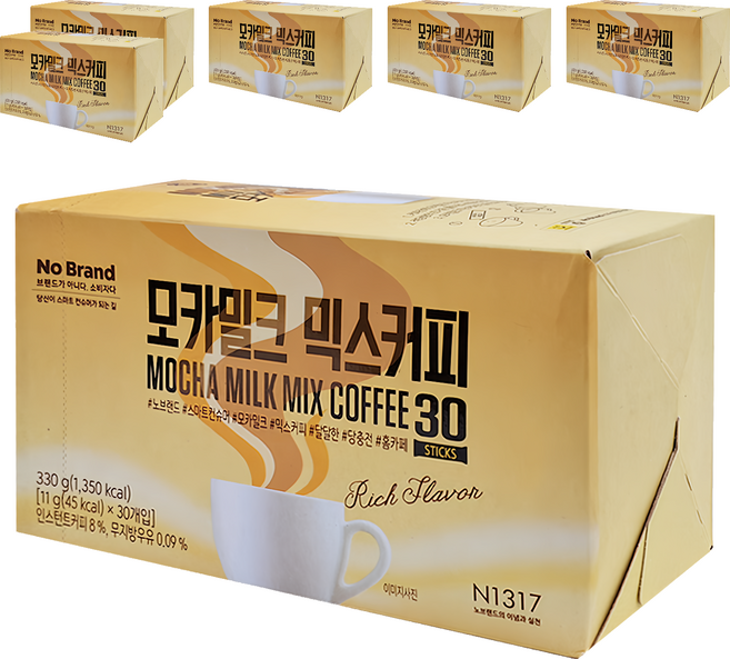 No Brand 三合一摩卡牛奶咖啡, 11g, 30條, 6盒