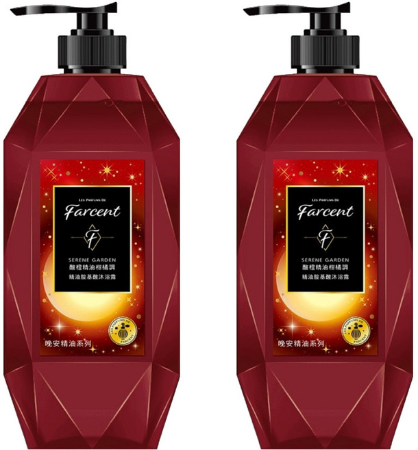 farcent 花仙子 香水精油胺基酸沐浴露 靜謐谷池, 780g, 2瓶