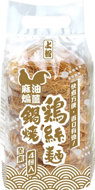 上智 麻油煸薑 鍋燒雞絲麵, 308g, 1袋