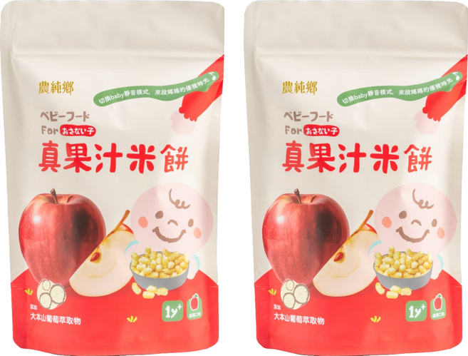 農純鄉 真果汁米餅, 蘋果, 40g, 2個