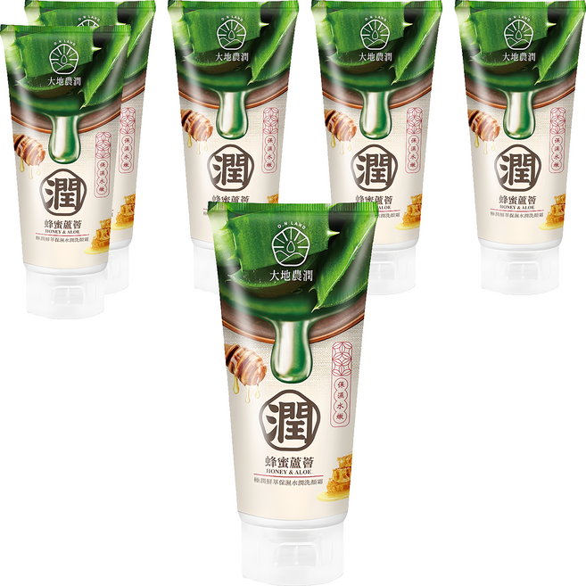 MY SCHEMING 我的心機 大地農潤 極潤鮮萃洗顏霜 蜂蜜蘆薈 保濕水潤 舒緩修護 彈力光澤, 100ml, 6件