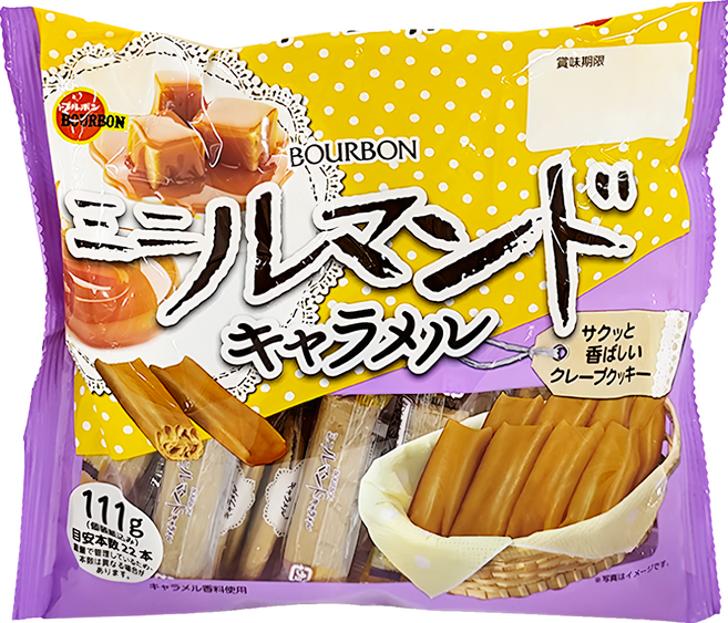 BOURBON 北日本 焦糖風味捲心酥, 105.6g, 1袋