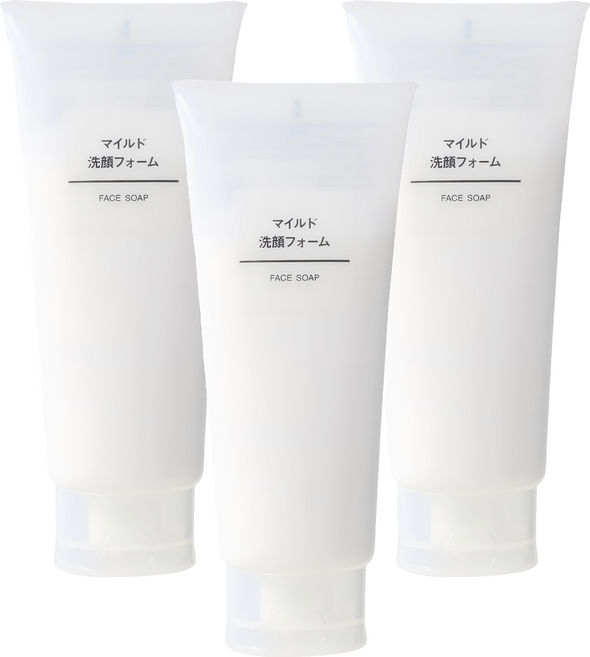 MUJI 無印良品 台灣公司貨 溫和洗面乳, 200g, 3條