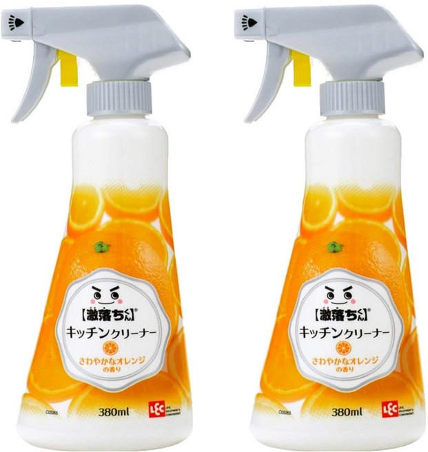 LEC 激落君廚房用泡沫噴霧清潔劑 清新柑橘香, 380ml, 2瓶