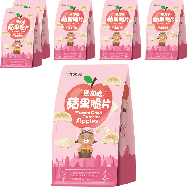 Vilson 米森 無加糖蘋果脆片, 40g, 6袋