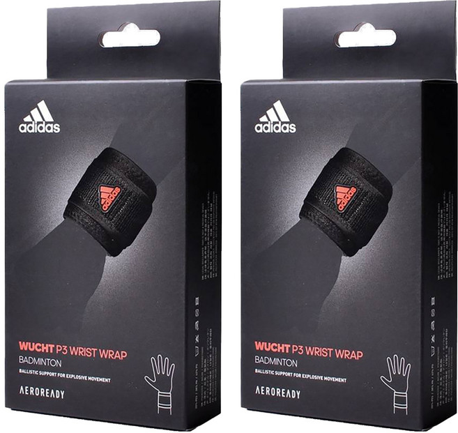 adidas 愛迪達 WUCHT P3 運動護腕, 2個, 黑色