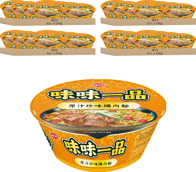 味丹 味味一品 原汁珍味爌肉麵 190g, 32入