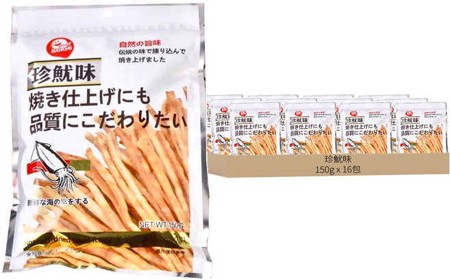SUKHI 珍魷味 香辣捲 紅燒魷魚, 150g, 16包