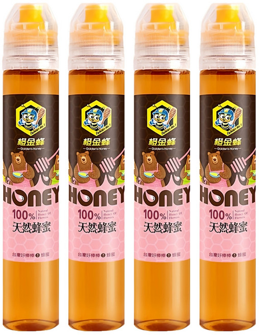 Golden's Honey 橙金蜂 100%天然蜂蜜 野花蜜, 4瓶, 130g