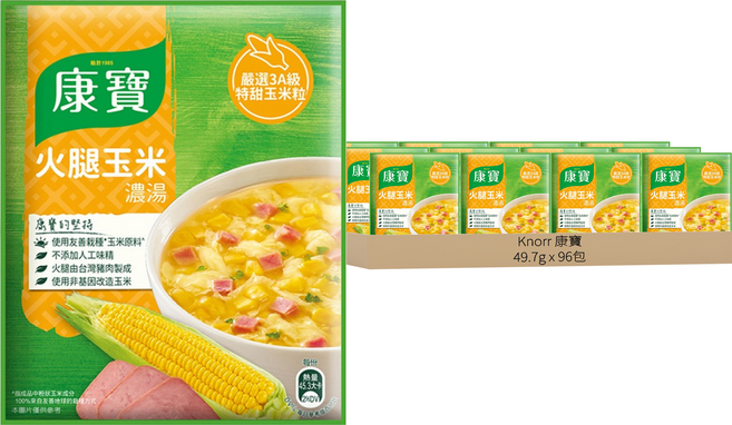 Knorr 康寶 自然原味 火腿玉米, 49.7g, 96包