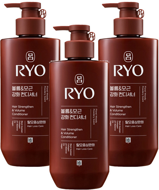 RYO 呂 韓方頭皮瞬效修護潤髮乳 豐盈蓬鬆, 480ml, 3件