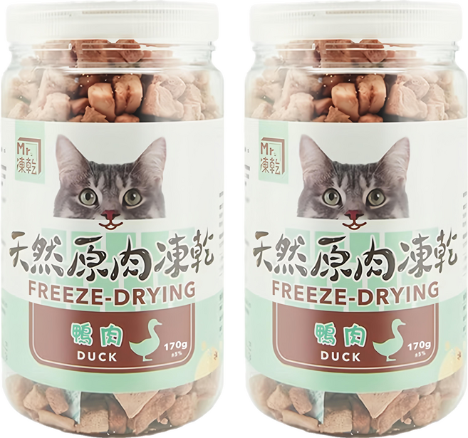 MR.凍乾 貓用原肉凍乾, 170g, 2罐, 鴨肉