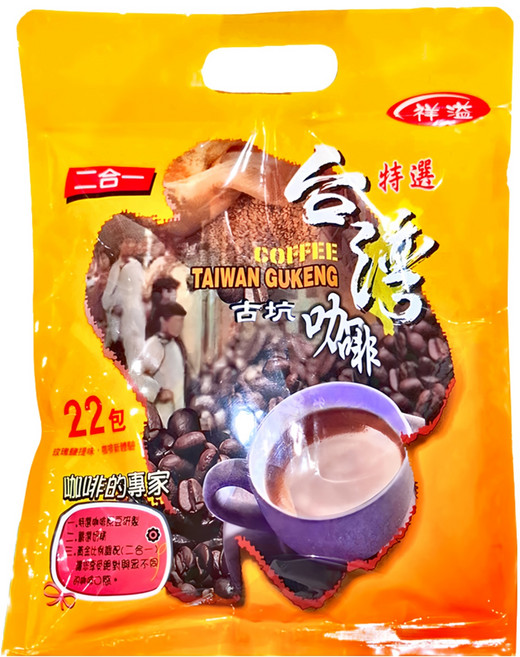 祥溢 古坑 二合一咖啡, 12g, 22包, 1袋
