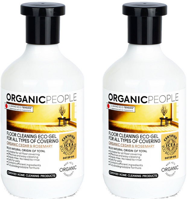 Organic People 有機生活 地板清潔劑 500ml 天然植物萃取 適用於各種地板材質, 2瓶