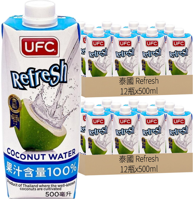 泰國 Refresh 椰子水, 500ml, 24瓶