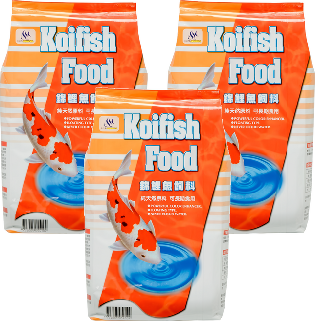 AQUAFUN 水之樂 錦鯉魚飼料, 3袋, 5kg