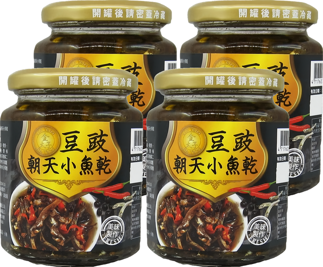 金太子 豆豉朝天小魚乾, 240g, 4罐