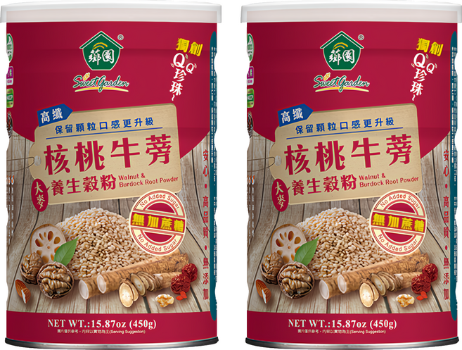 薌園 核桃牛蒡養生穀粉, 450g, 2罐