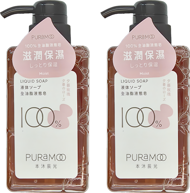 PURaMOO 本沐辰光 液態皂 夕暮玫瑰, 430g, 2瓶
