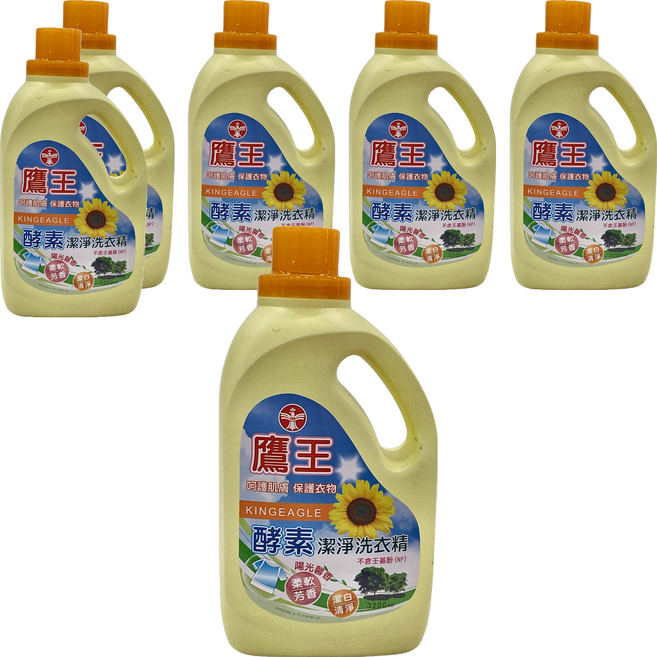KINGEAGLE 鷹王 酵素抗菌洗衣精 柔軟芳香 潔白清淨, 3.2L, 6桶