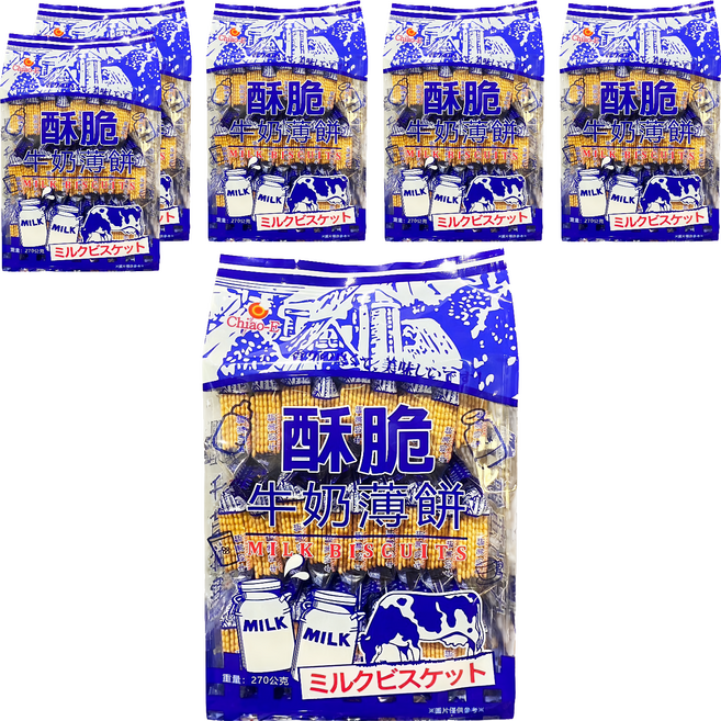 Chiao-E 巧益 酥脆牛奶薄餅, 270g, 6袋
