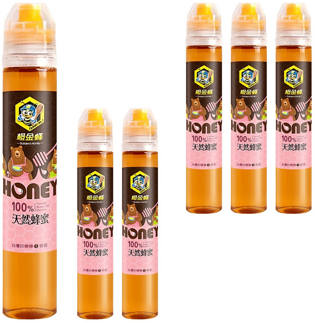 Golden's Honey 橙金蜂 100%天然蜂蜜 野花蜜, 6瓶, 130g