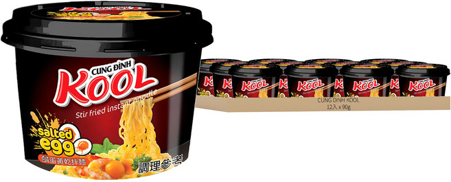 CUNG DINH KOOL 鹹蛋黃乾拌碗麵 90g, 12入