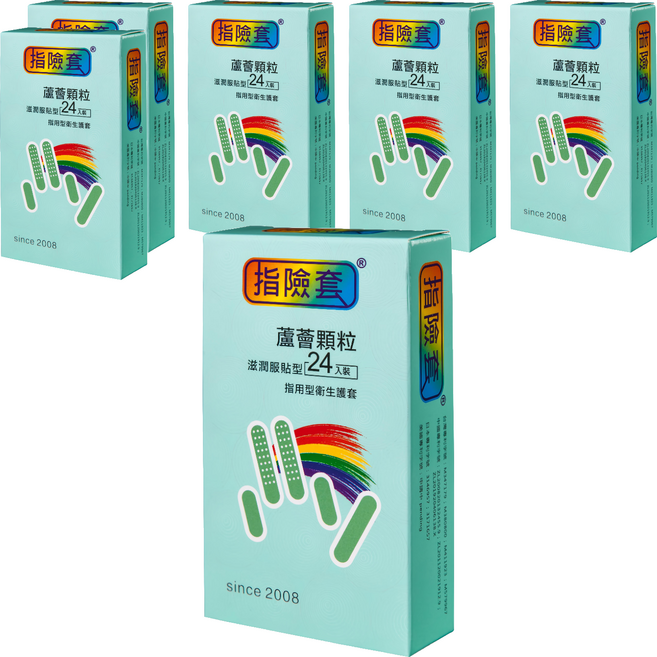 findom 指險套 蘆薈 滋潤服貼顆粒型指險套, 6盒, 24個