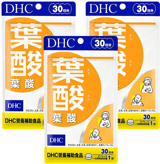 DHC 台灣公司貨 葉酸 30日份, 30錠, 150mg, 3包