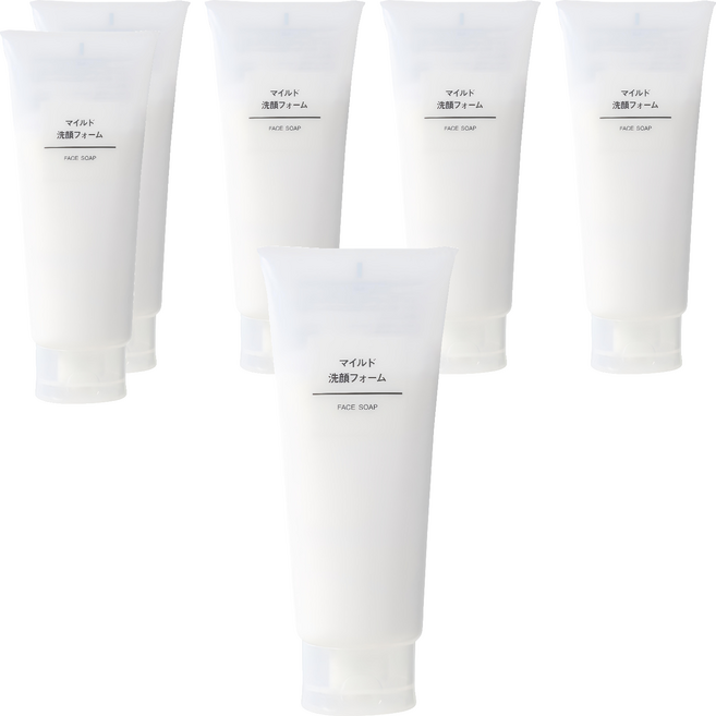 MUJI 無印良品 台灣公司貨 溫和洗面乳, 200g, 6條