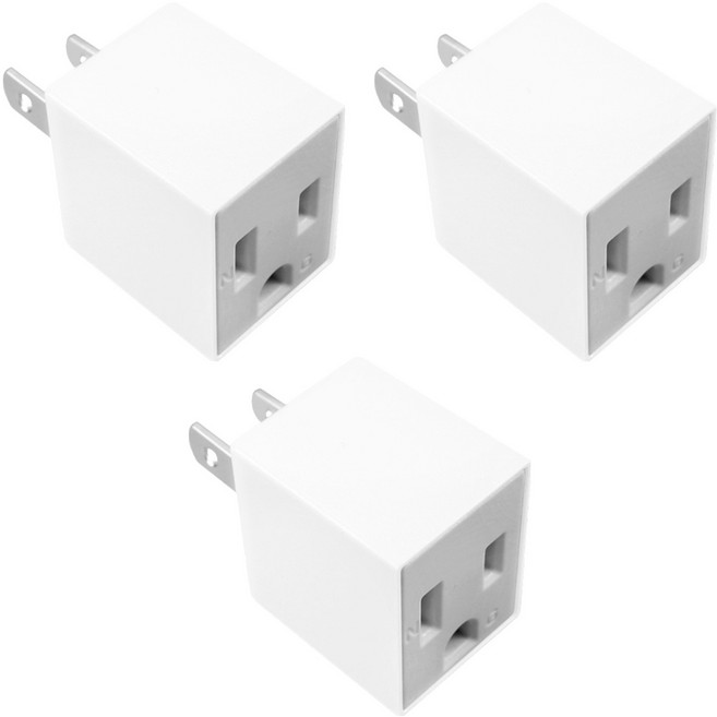 PowerSync 群加 直立型 3轉2電源轉接頭 TYAA9 4.95 x 2.6 x 4.1cm, 4.95cm, 白色, 3個