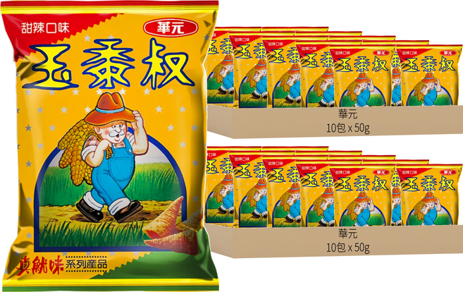 華元 玉黍叔 甜辣口味, 50g, 20包